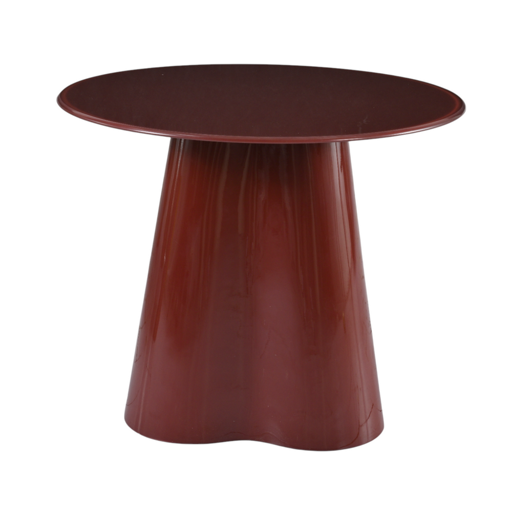 Table basse D60 en verre rouge brillant