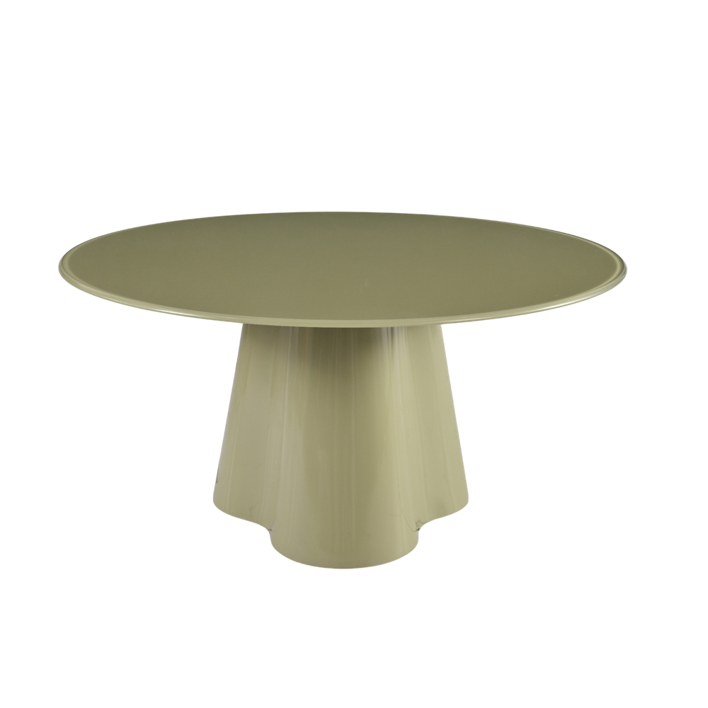Table basse D80 en verre vert de gris brillant