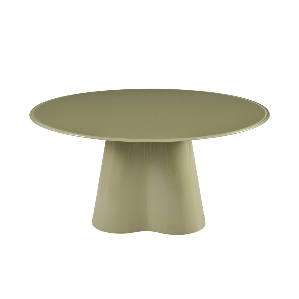 Table basse D80 en verre vert de gris brillant