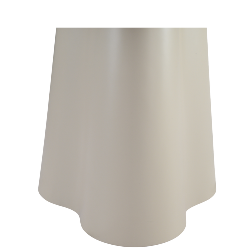 Table repas D120 en verre beige mat