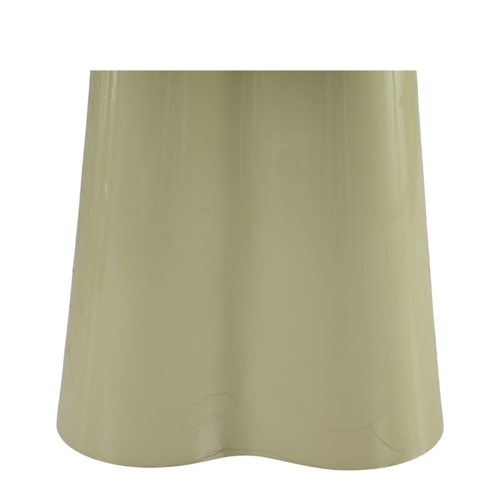 Table repas D120 en verre vert de gris brillant