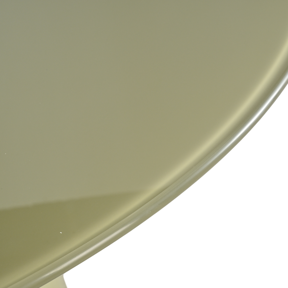 Table repas D120 en verre vert de gris brillant