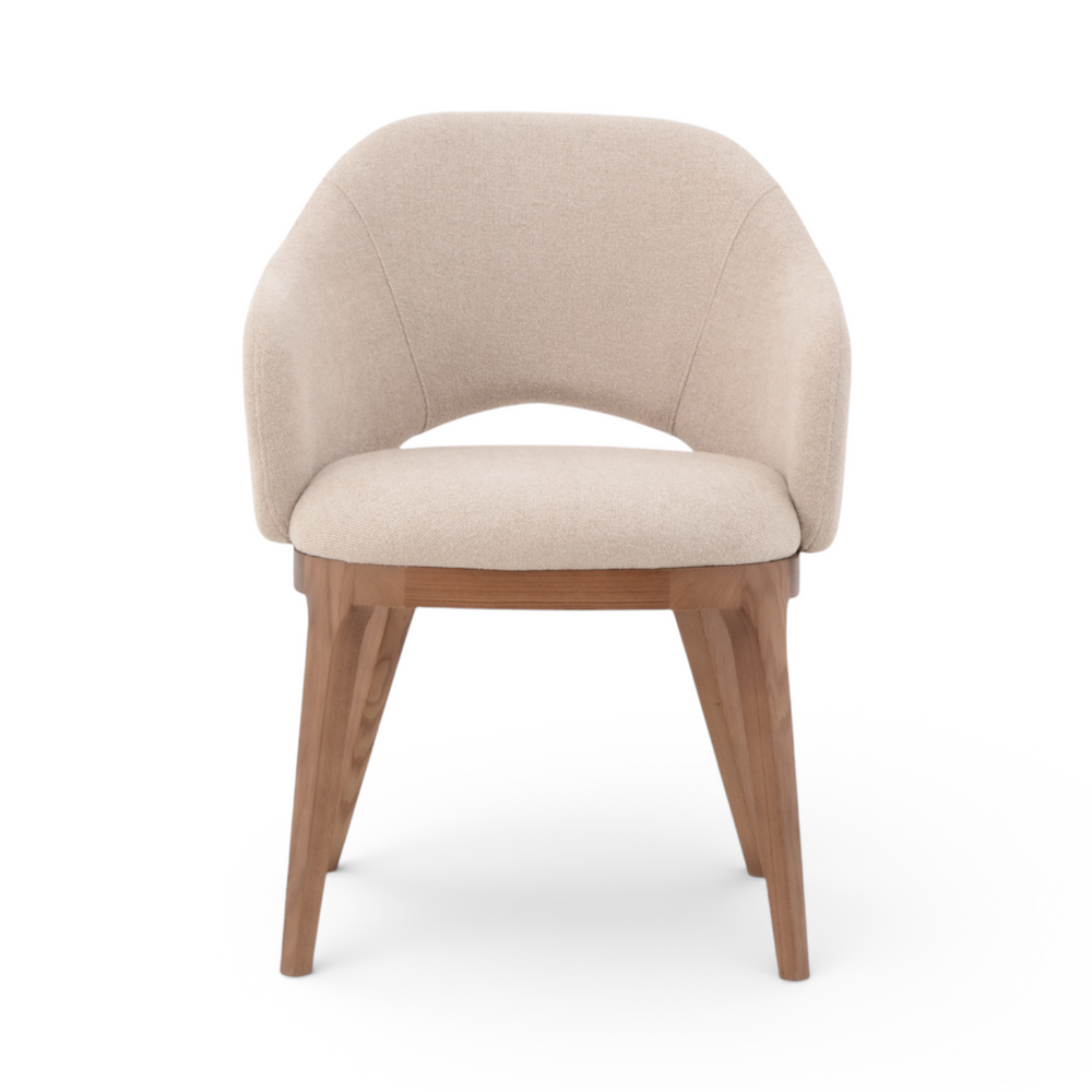 Chaise repas tissu sable