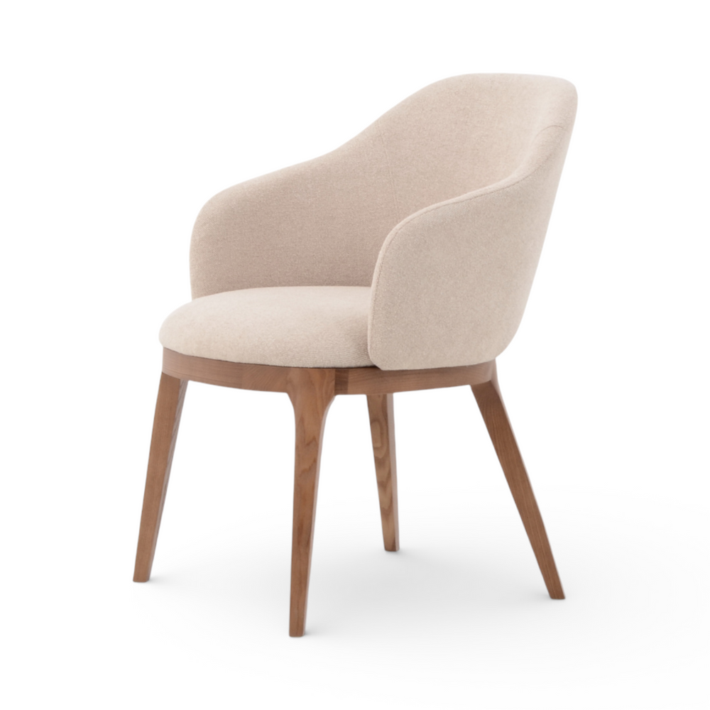 Chaise repas tissu sable