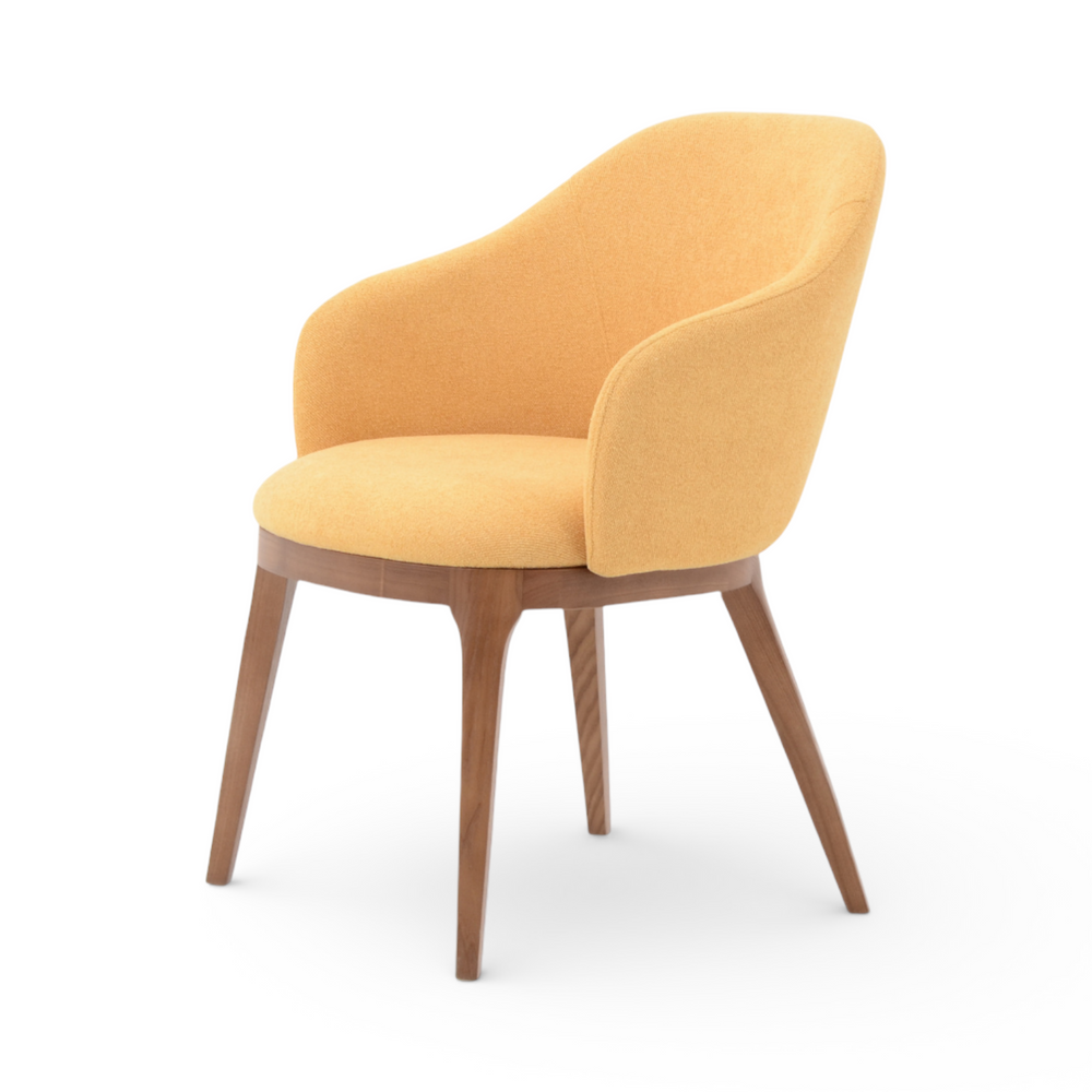 Chaise repas tissu jaune