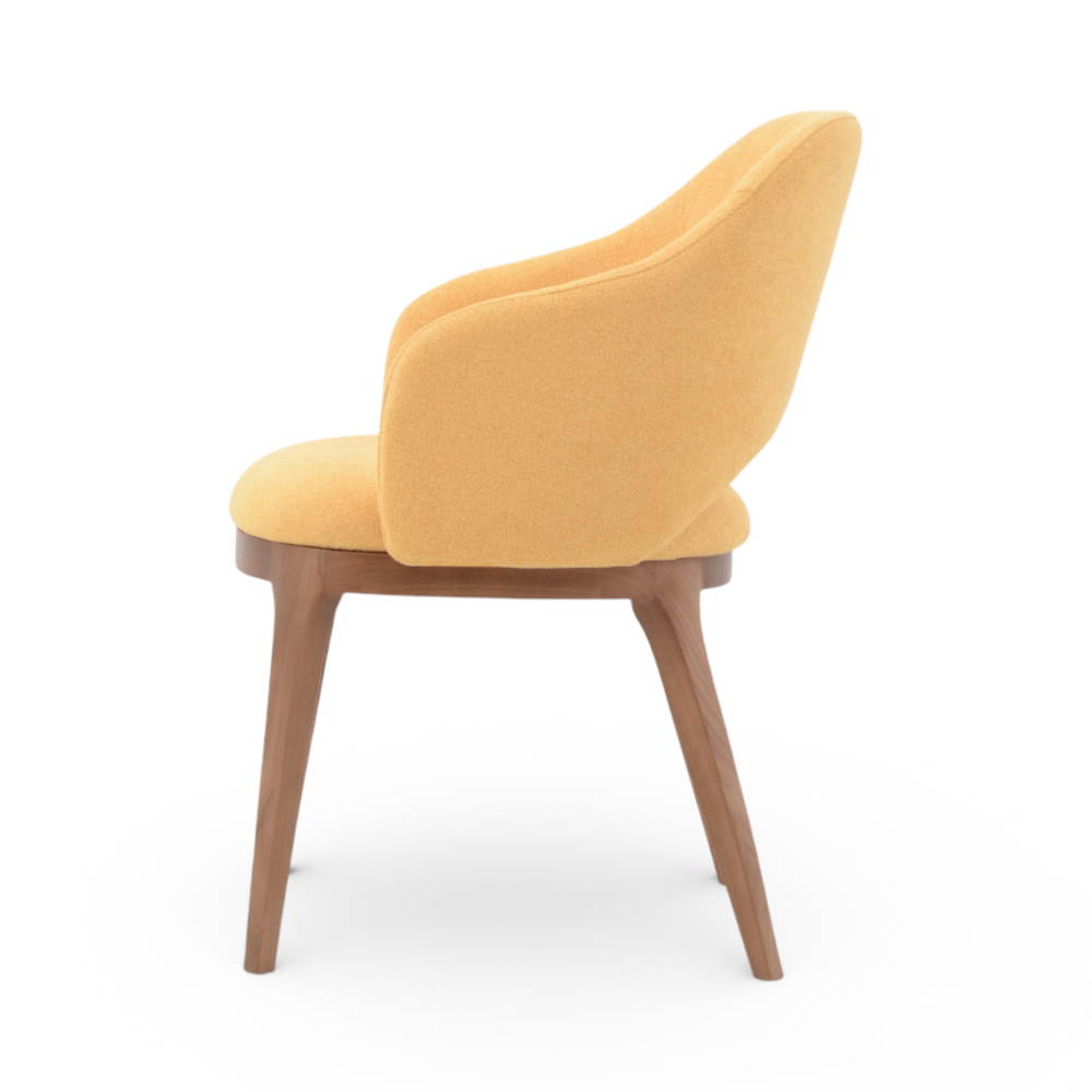 Chaise repas tissu jaune