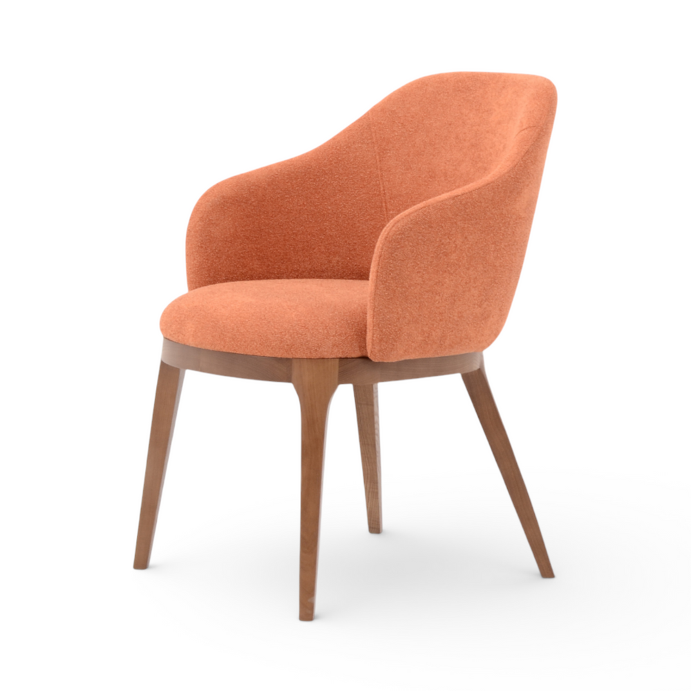 Chaise repas tissu orange
