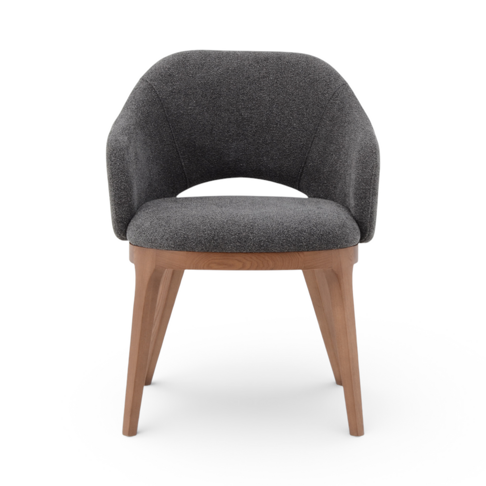 Chaise repas tissu gris fonce