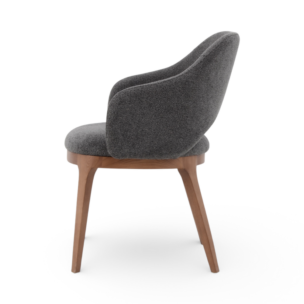 Chaise repas tissu gris fonce