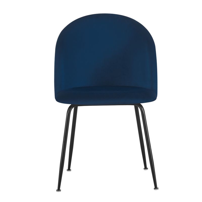 Chaise repas velours bleu marine