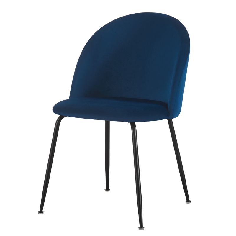 Chaise repas velours bleu marine