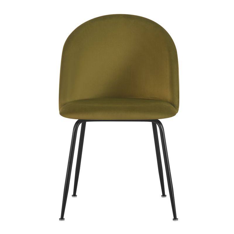 Chaise repas velours vert olive