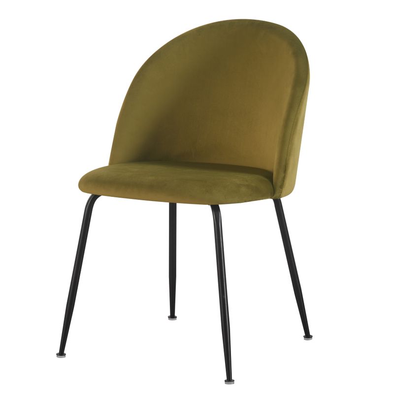 Chaise repas velours vert olive