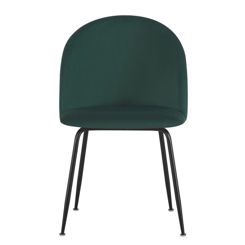 Chaise repas velours vert bouteille