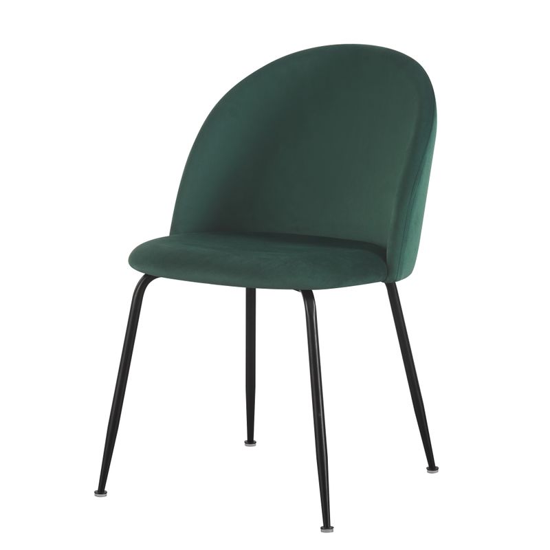 Chaise repas velours vert bouteille