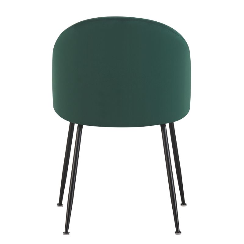Chaise repas velours vert bouteille