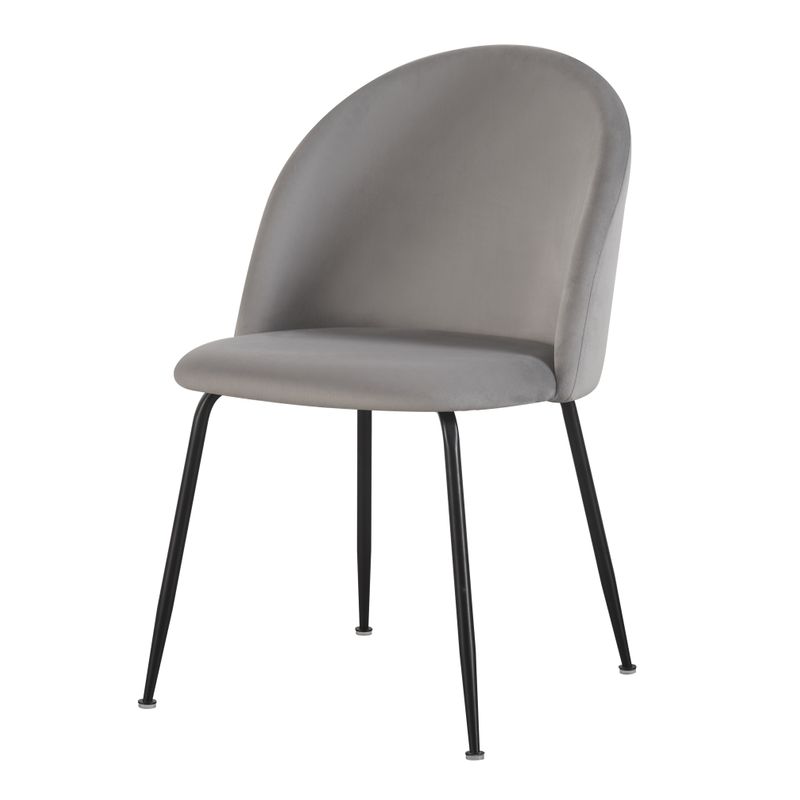 Chaise repas velours gris clair