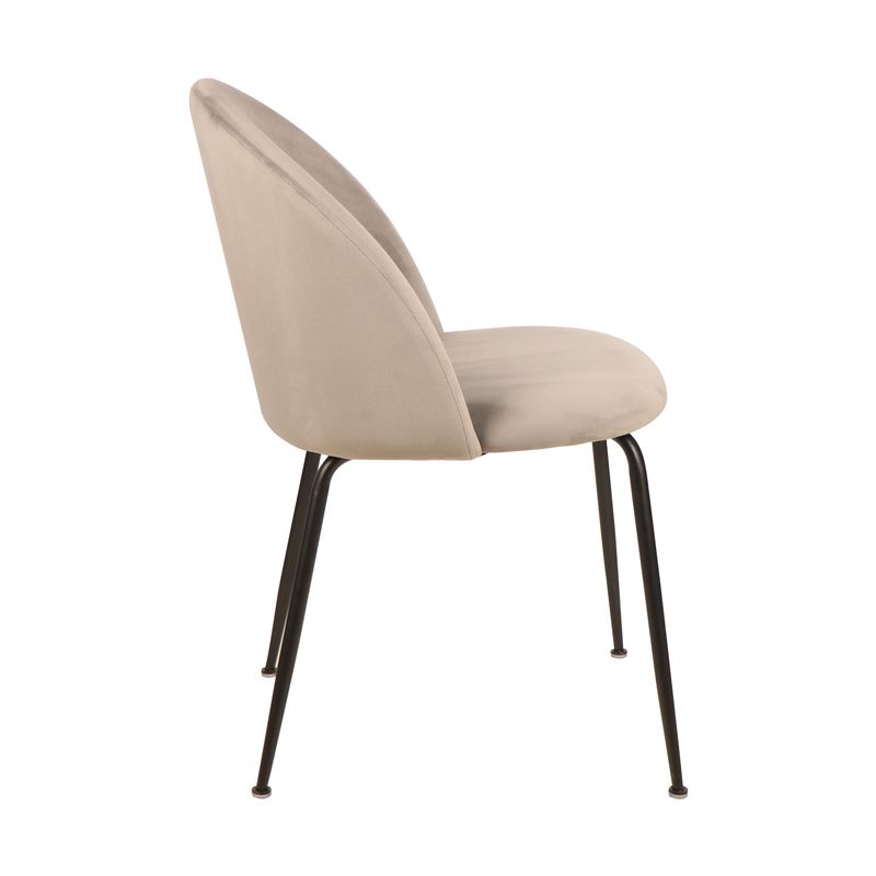 Chaise repas velours gris clair