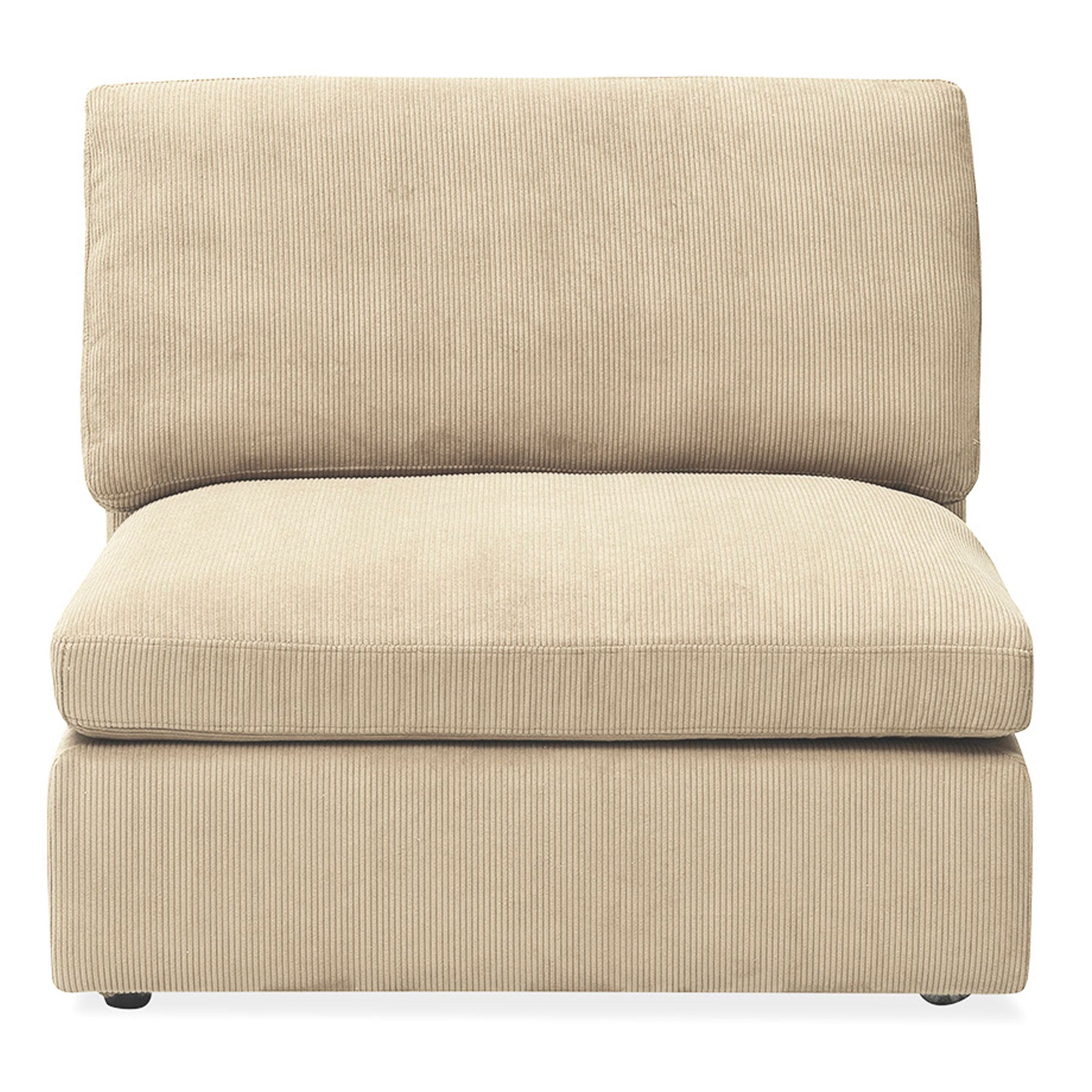 Module canapé 98cm sans accoudoir velours côtelé écru WAYNE