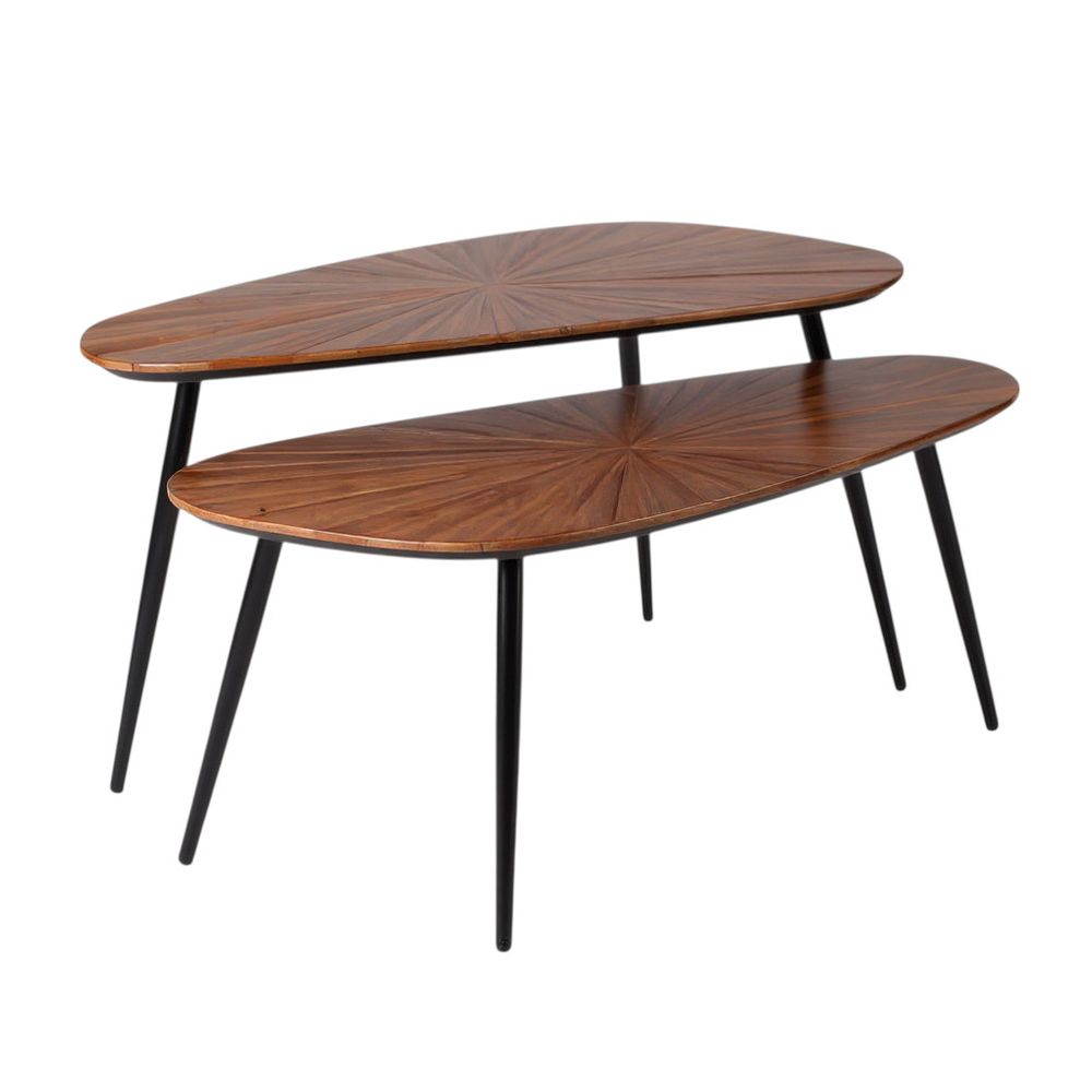 Table basse gigogne ovale set de 2