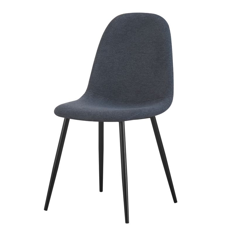 Chaise repas tissu bleu foncé
