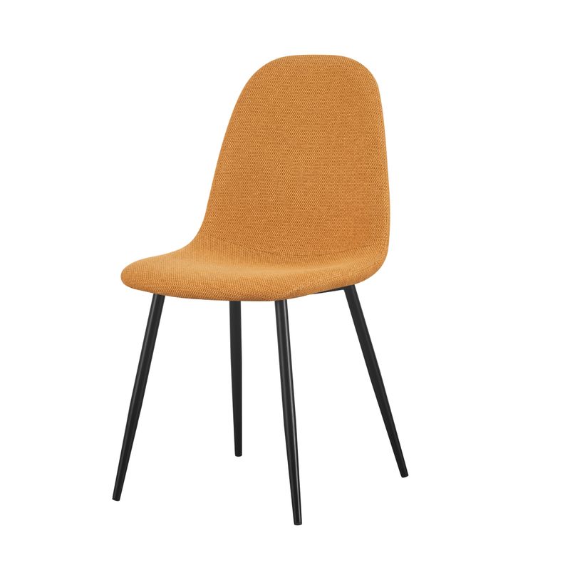 Chaise repas tissu moutarde