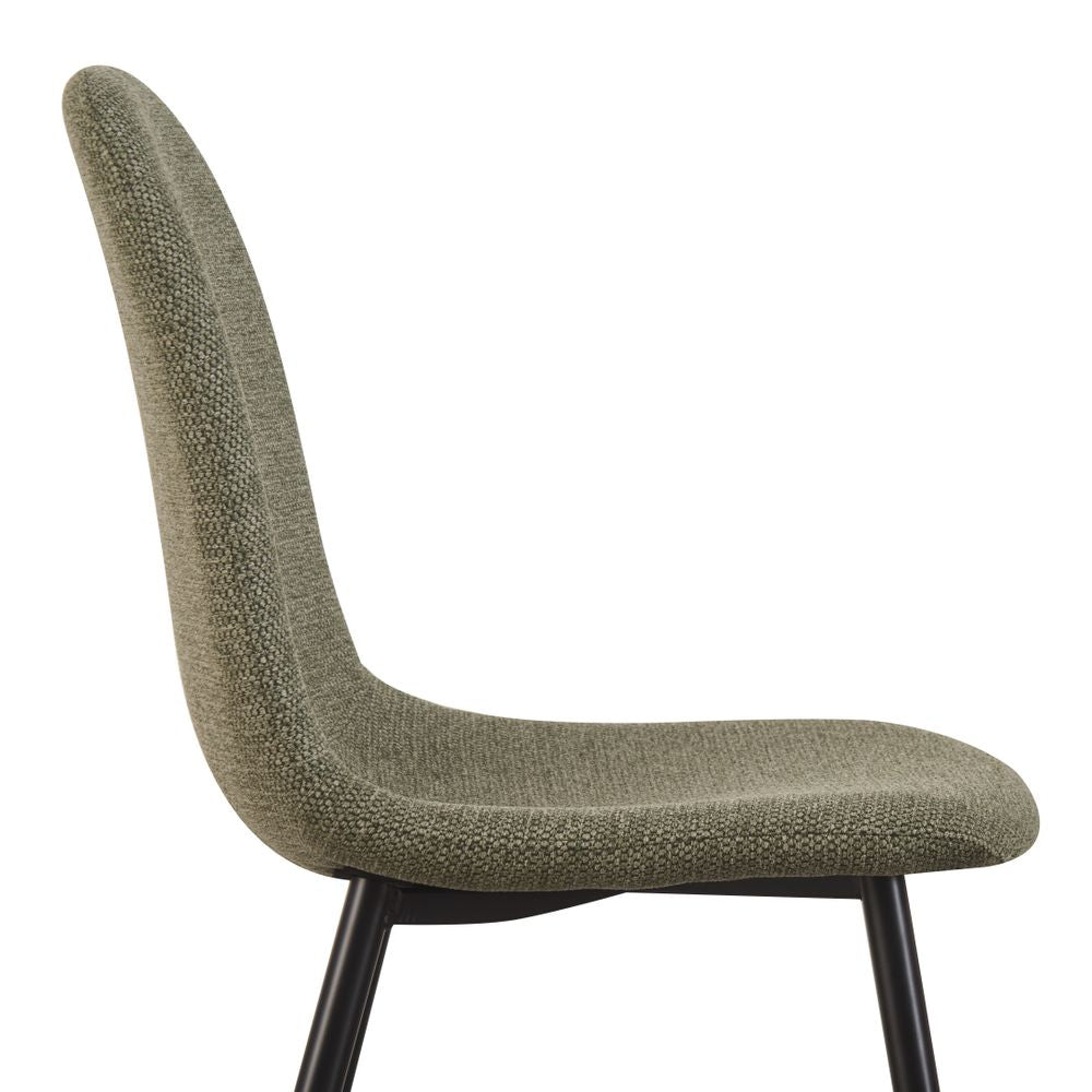 Chaise repas tissu vert foncé