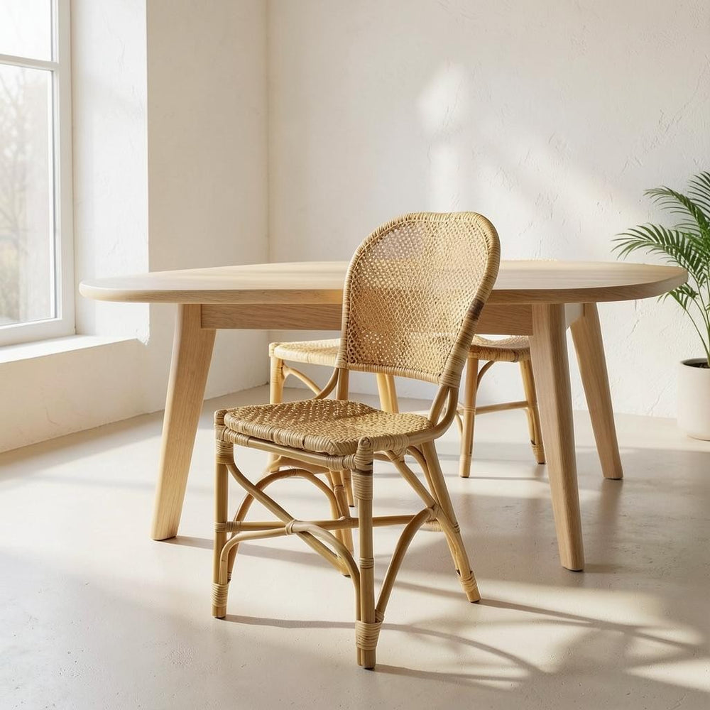Chaise repas ZAGO STORE en rotin naturel tressé au design bohème pour salle à manger