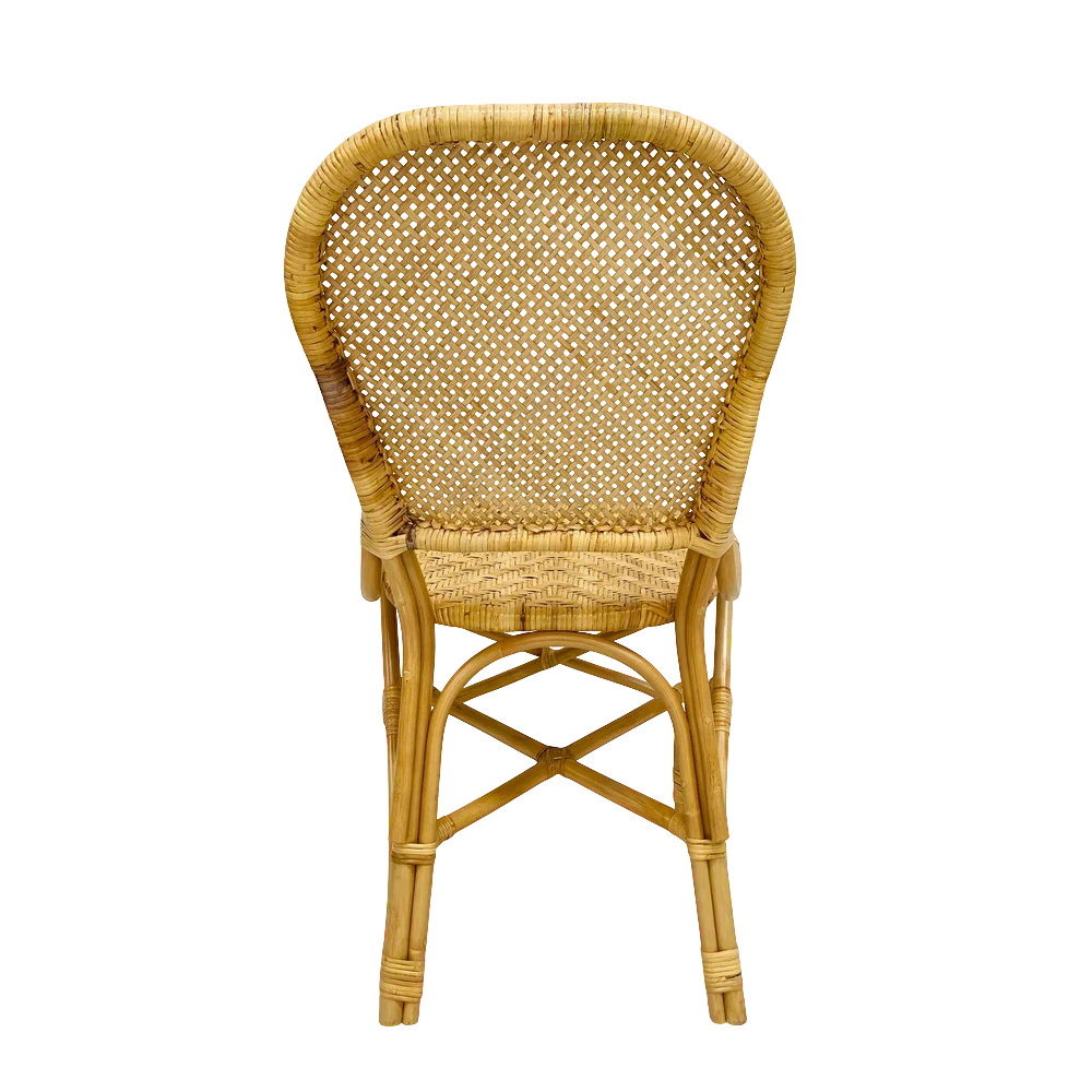 Chaise repas ZAGO STORE en rotin naturel avec dossier tressé au design bohème et artisanal