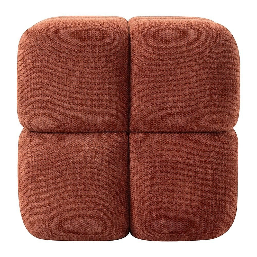 Pouf ZAGO STORE bordeaux en tissu texturé au design carré et moderne pour salon