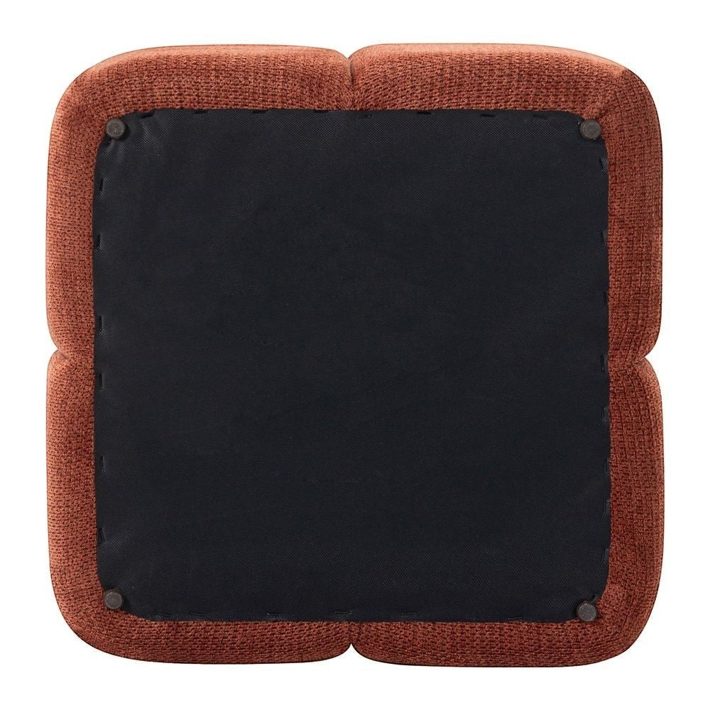 Pouf ZAGO STORE bordeaux en tissu texturé avec base noire vue de dessous