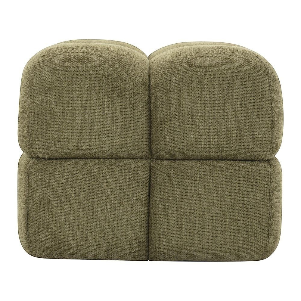 Pouf ZAGO STORE Rubik kaki en tissu texturé, assise d'appoint carrée au design moderne et confortable