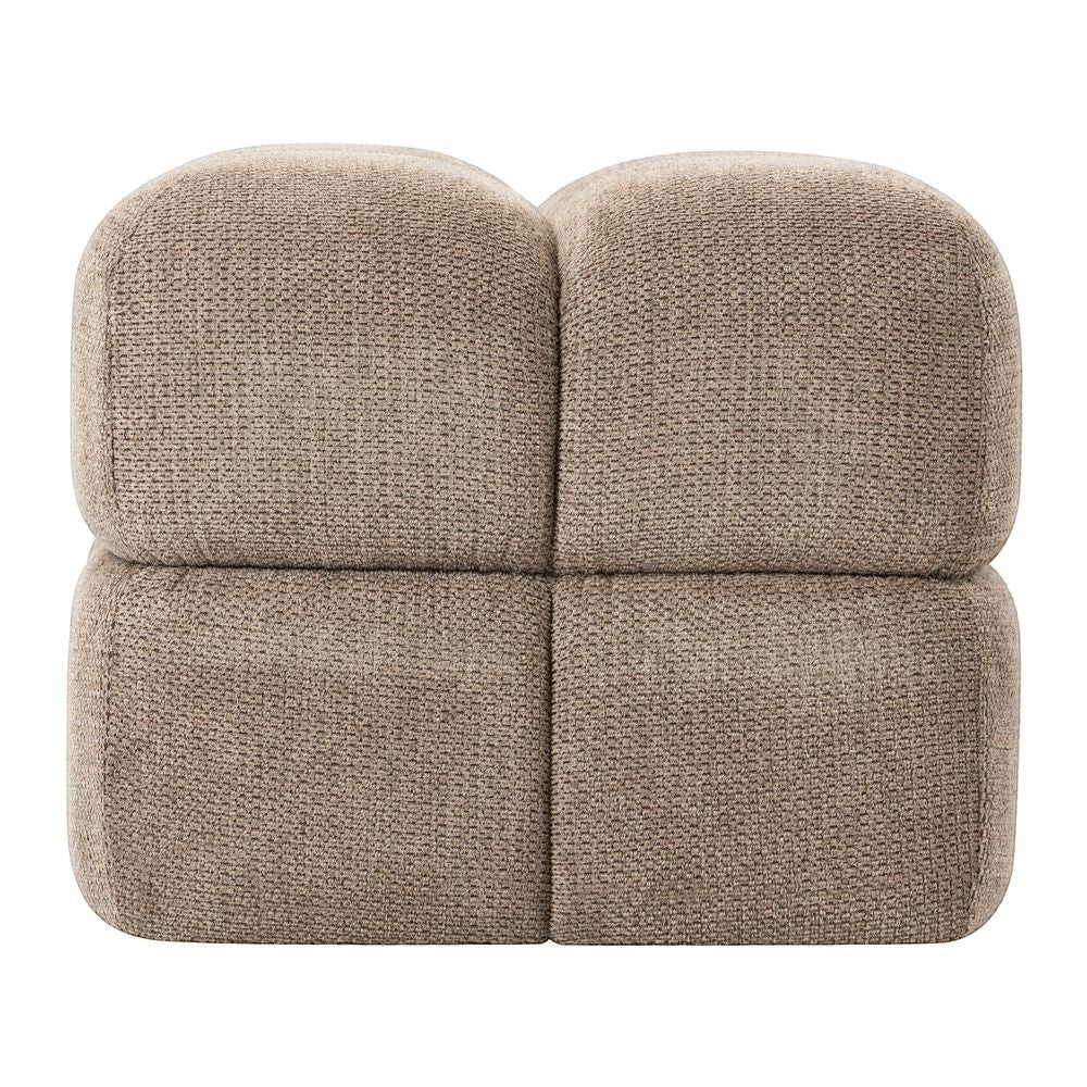 Pouf ZAGO STORE Rubik en tissu texturé camel, assise d'appoint carrée au design moderne et confortable