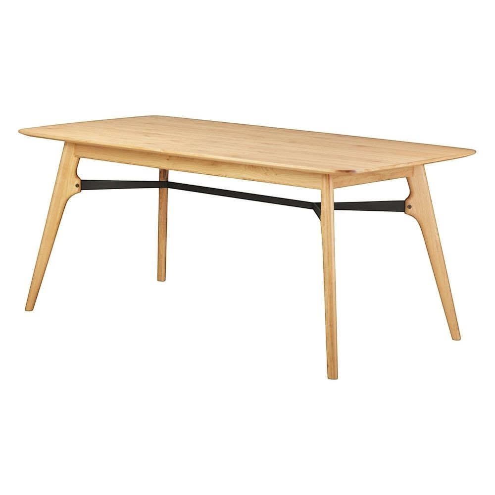Table repas ZAGO STORE en chêne naturel avec pieds en bois massif et structure noire, design scandinave épuré
