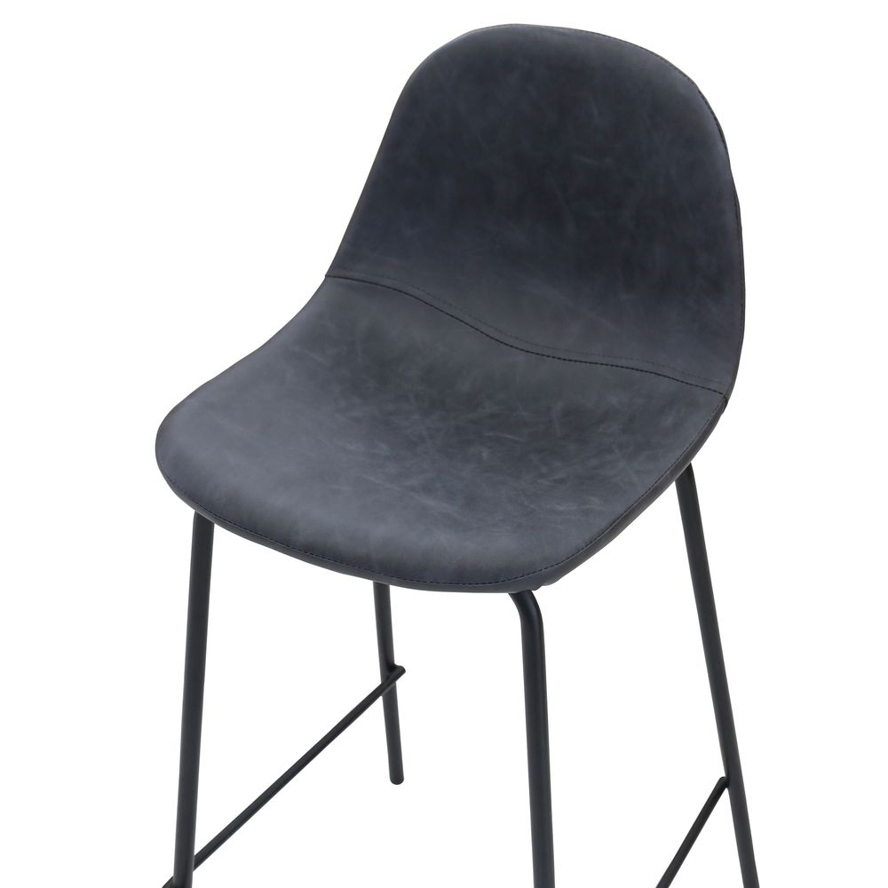 Chaise snack imitation cuir noir