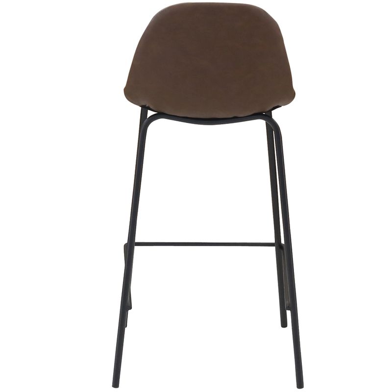 Chaise snack imitation cuir marron