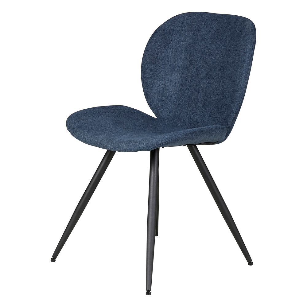 Chaise repas tissu bleu foncé Zinia