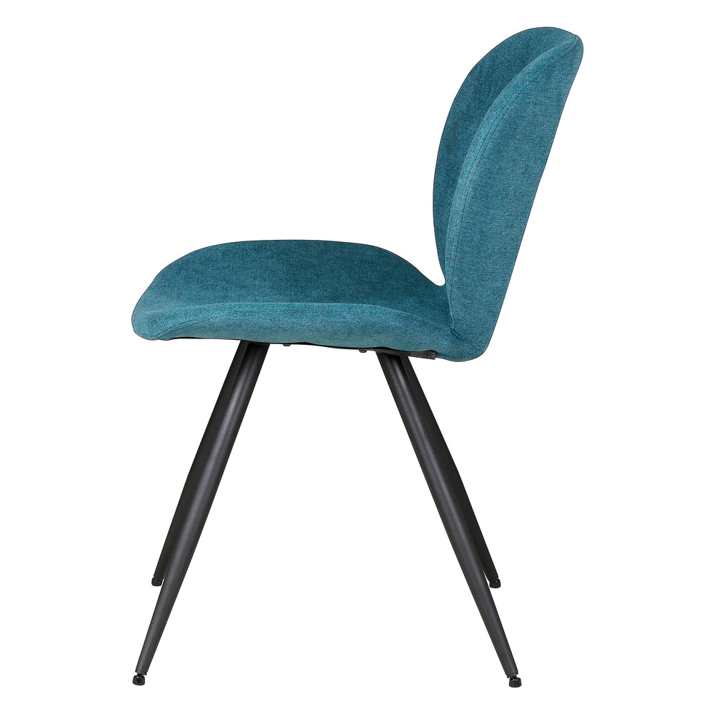 Chaise repas tissu bleu canard Zinia